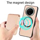 For Huawei Mate 70 Pro Carbon Fiber Leather Card Magsafe Phone Case(Khaki) - 3