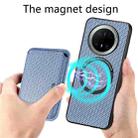 For Huawei Mate 70 Pro+ Carbon Fiber Leather Card Magsafe Phone Case(Blue) - 3