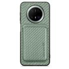 For Huawei Mate 70 Pro+ Carbon Fiber Leather Card Magsafe Phone Case(Green) - 1