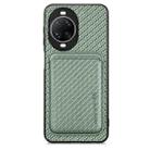 For Huawei nova 14 Pro Carbon Fiber Leather Card Magsafe Phone Case(Green) - 1