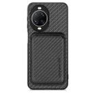 For Huawei nova 14 Ultra Carbon Fiber Leather Card Magsafe Phone Case(Black) - 1