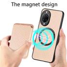 For Huawei nova 14 Ultra Carbon Fiber Leather Card Magsafe Phone Case(Khaki) - 3
