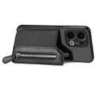 For OPPO Reno13 Carbon Fiber Horizontal Flip Zipper Wallet Phone Case(Black) - 3