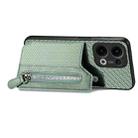 For OPPO Reno13 Carbon Fiber Horizontal Flip Zipper Wallet Phone Case(Green) - 3