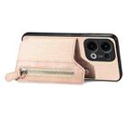 For OPPO Reno13 Carbon Fiber Horizontal Flip Zipper Wallet Phone Case(Khaki) - 3