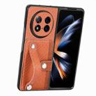 For OPPO Find N5 Wristband Kickstand Card Wallet Back Cover Phone Case(Brown) - 3