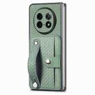 For OPPO Find N5 Wristband Kickstand Card Wallet Back Cover Phone Case(Green) - 1