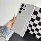 For Samsung Galaxy S25 Ultra 5G Four-cornered Electroplated Card Bag TPU Phone Case(Transparent) - 1
