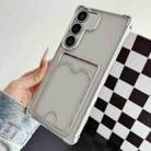 For Samsung Galaxy S24 FE 5G Four-cornered Electroplated Card Bag TPU Phone Case(Silver) - 1