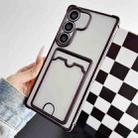 For Samsung Galaxy S24+ 5G Four-cornered Electroplated Card Bag TPU Phone Case(Black) - 1