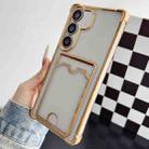 For Samsung Galaxy S24 5G Four-cornered Electroplated Card Bag TPU Phone Case(Gold) - 1
