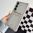 For Samsung Galaxy S23 5G Four-cornered Electroplated Card Bag TPU Phone Case(Silver) - 1
