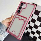 For Samsung Galaxy S23 FE 5G Four-cornered Electroplated Card Bag TPU Phone Case(Pink) - 1
