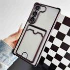 For Samsung Galaxy S23+ 5G Four-cornered Electroplated Card Bag TPU Phone Case(Black) - 1