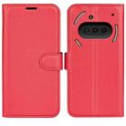 For Nothing Phone 3a Litchi Texture Horizontal Flip Leather Phone Case with Holder(Red) - 1