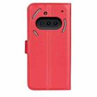 For Nothing Phone 3a Litchi Texture Horizontal Flip Leather Phone Case with Holder(Red) - 3
