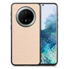 For Huawei Mate 70 Carbon Fiber Texture Leather Back Cover Phone Case(Khaki) - 1