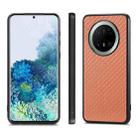 For Huawei Mate 70 Pro Carbon Fiber Texture Leather Back Cover Phone Case(Brown) - 2