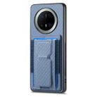 For Huawei Mate 70 Carbon Fiber Fold Stand Elastic Card Bag Phone Case(Blue) - 2