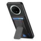 For Huawei Mate 70 Carbon Fiber Fold Stand Elastic Card Bag Phone Case(Black) - 3
