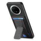 For Huawei Mate 70 Pro+ Carbon Fiber Fold Stand Elastic Card Bag Phone Case(Black) - 3