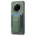 For Huawei Mate 70 Pro+ Carbon Fiber Fold Stand Elastic Card Bag Phone Case(Green) - 2