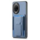 For Huawei nova 14 Carbon Fiber Fold Stand Elastic Card Bag Phone Case(Blue) - 2