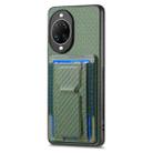 For Huawei nova 14 Ultra Carbon Fiber Fold Stand Elastic Card Bag Phone Case(Green) - 2