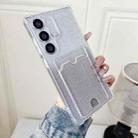 For Samsung Galaxy S23+ 5G Gradient Glitter Plating TPU Phone Case with Card Slot(Transparent) - 1