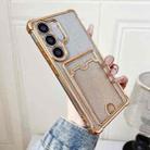 For Samsung Galaxy S23+ 5G Gradient Glitter Plating TPU Phone Case with Card Slot(Gold) - 1