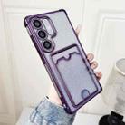 For Samsung Galaxy S24+ 5G Gradient Glitter Plating TPU Phone Case with Card Slot(Purple) - 1