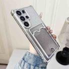 For Samsung Galaxy S25 Ultra 5G Gradient Glitter Plating TPU Phone Case with Card Slot(Silver) - 1