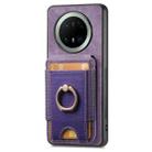 For Huawei Mate 70 Retro Splitable Magnetic Stand Card Bag Leather Phone Case(Purple) - 2