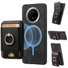 For Huawei Mate 70 Pro Retro Splitable Magnetic Stand Card Bag Leather Phone Case(Black) - 1