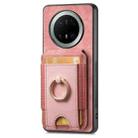 For Huawei Mate 70 Pro+ Retro Splitable Magnetic Stand Card Bag Leather Phone Case(Pink) - 2