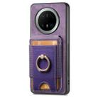 For Huawei Mate 70 Pro+ Retro Splitable Magnetic Stand Card Bag Leather Phone Case(Purple) - 2