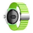 For Google Pixel Watch 1 / 2 / 3 41mm Magnetic Buckle Reflective Nylon Watch Band(Green) - 1