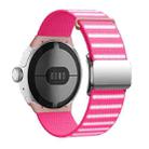 For Google Pixel Watch 3 45mm Magnetic Buckle Reflective Nylon Watch Band(Pink) - 1
