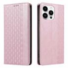 For iPhone 16 Pro Max Braided Embossed Strong Magnetic Leather Phone Case(Rose Gold) - 2
