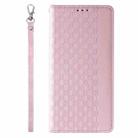 For iPhone 16 Pro Max Braided Embossed Strong Magnetic Leather Phone Case(Rose Gold) - 3