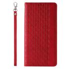 For iPhone 16 Pro Braided Embossed Strong Magnetic Leather Phone Case(Red) - 3