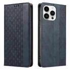 For iPhone 16 Pro Braided Embossed Strong Magnetic Leather Phone Case(Blue) - 2