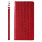 For iPhone 16 Plus Braided Embossed Strong Magnetic Leather Phone Case(Red) - 3
