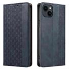For iPhone 16 Plus Braided Embossed Strong Magnetic Leather Phone Case(Blue) - 2