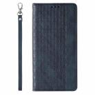 For iPhone 16 Braided Embossed Strong Magnetic Leather Phone Case(Blue) - 3