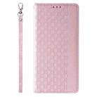 For iPhone 16 Braided Embossed Strong Magnetic Leather Phone Case(Rose Gold) - 3
