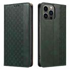 For iPhone 15 Pro Braided Embossed Strong Magnetic Leather Phone Case(Green) - 2