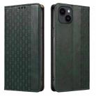 For iPhone 15 Braided Embossed Strong Magnetic Leather Phone Case(Green) - 2