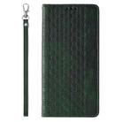 For iPhone 15 Braided Embossed Strong Magnetic Leather Phone Case(Green) - 3