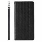 For iPhone 14 Braided Embossed Strong Magnetic Leather Phone Case(Black) - 3